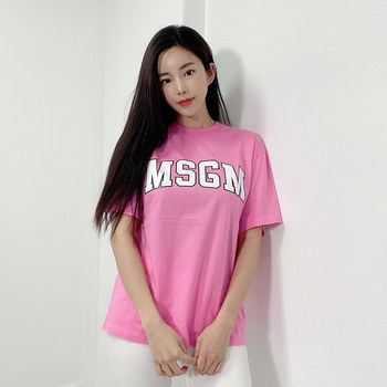 SS 컬리지 로고 티셔츠 핑크 2841MDM16 2207298 12