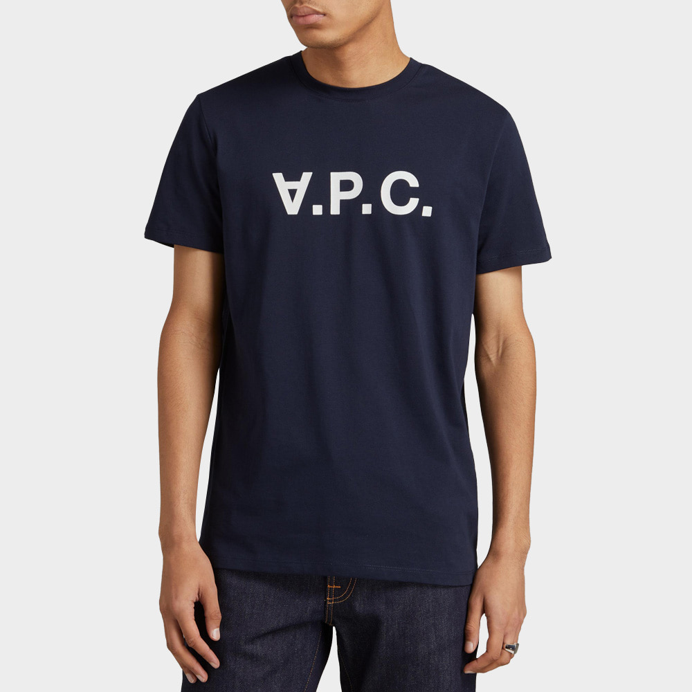 22S/S VPC 벨벳 로고 티셔츠 네이비