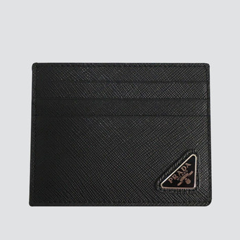 22FW 사피아노 트라이앵글 로고 카드 지갑 블랙