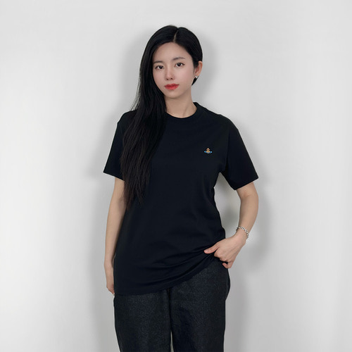 SS ORB 클래식 여성 반팔 티셔츠 블랙 3G010006 J001M